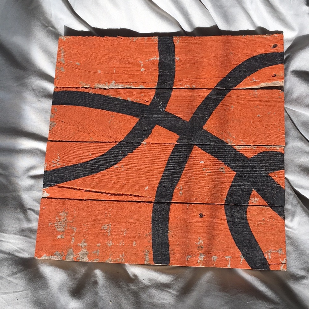 Hand painted basketball sign